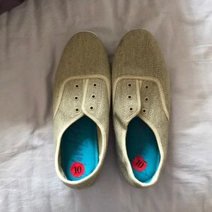 Beige Woven Slip on Sneakers